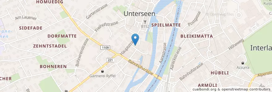 Mapa de ubicacion de Post Unterseen en Швейцария, Берн, Verwaltungsregion Oberland, Verwaltungskreis Interlaken-Oberhasli, Unterseen.