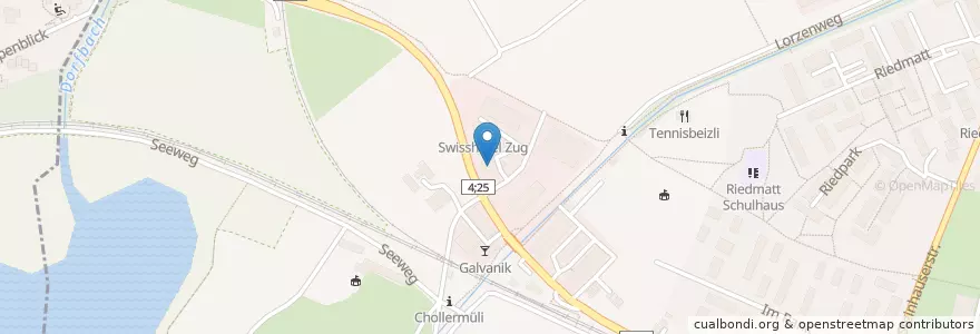 Mapa de ubicacion de Migrol Service Zug en Швейцария, Цуг, Zug.