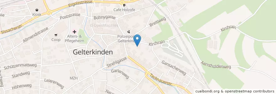Mapa de ubicacion de Kindergarten Feuerwehrmagazin en Zwitserland, Bazel-Land, Bezirk Sissach, Gelterkinden.