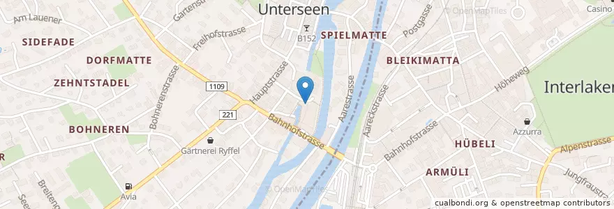 Mapa de ubicacion de Stedtlizentrum en Switzerland, Bern/Berne, Verwaltungsregion Oberland, Verwaltungskreis Interlaken-Oberhasli, Unterseen.