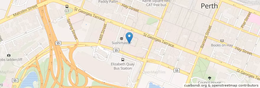 Mapa de ubicacion de City Square Café Court en Австралия, Западная Австралия, City Of Perth.