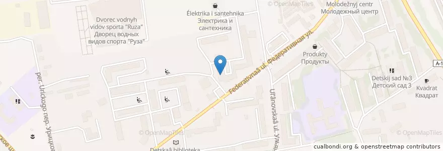 Mapa de ubicacion de Автолицей Калита en Rusland, Centraal Federaal District, Oblast Moskou, Рузский Городской Округ.