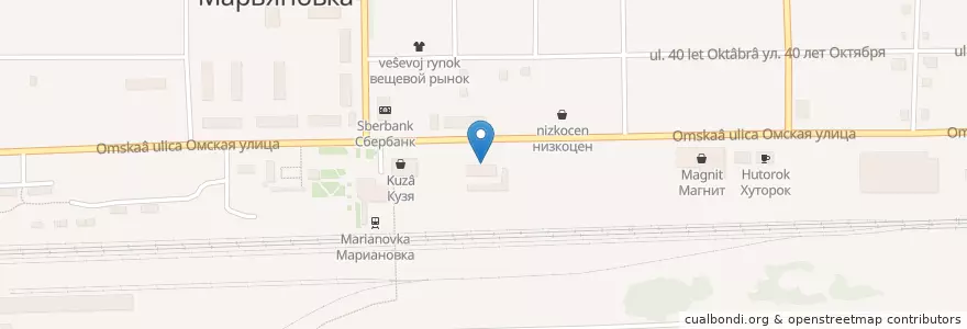 Mapa de ubicacion de УВД Марьяновского района en Rusia, Distrito Federal De Siberia, Omsk, Марьяновский Район, Марьяновское Городское Поселение.