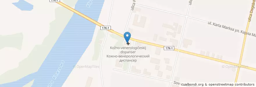 Mapa de ubicacion de Кожно-венерологический диспансер en Russia, Central Federal District, Vladimir Oblast, Kovrovsky District, Kovrov.