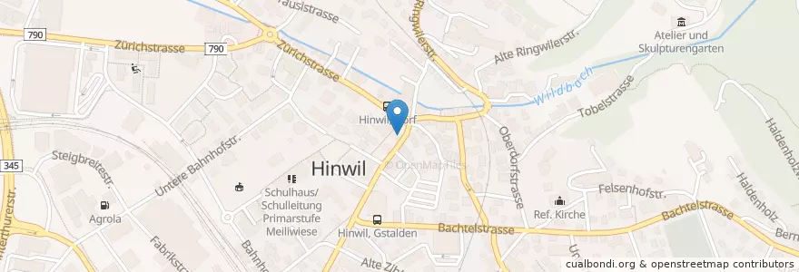 Mapa de ubicacion de Freihof en Suisse, Zurich, Bezirk Hinwil, Hinwil.