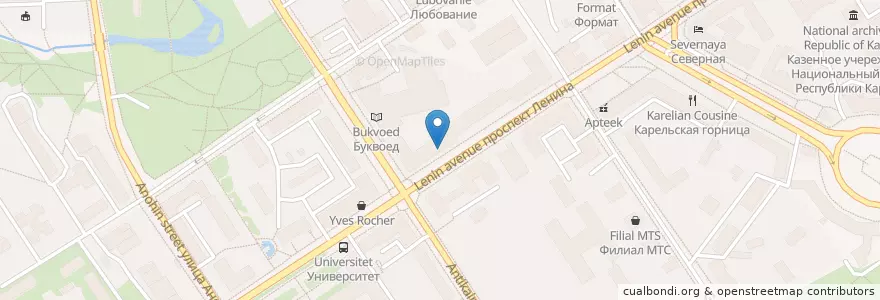 Mapa de ubicacion de Райффайзен en Russland, Föderationskreis Nordwest, Republik Karelien, Прионежский Район, Петрозаводский Городской Округ.