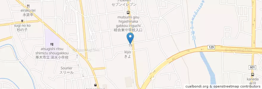 Mapa de ubicacion de なかむら en 日本, 神奈川県, 厚木市.