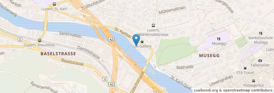 Mapa de ubicacion de Stadtmission Luzern en Zwitserland, Luzern, Luzern.