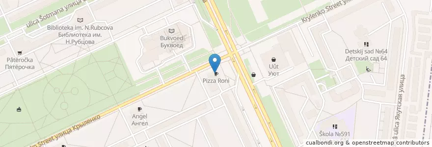 Mapa de ubicacion de Pizza Roni en Russia, Northwestern Federal District, Leningrad Oblast, Saint Petersburg, Nevsky District, Округ № 54.