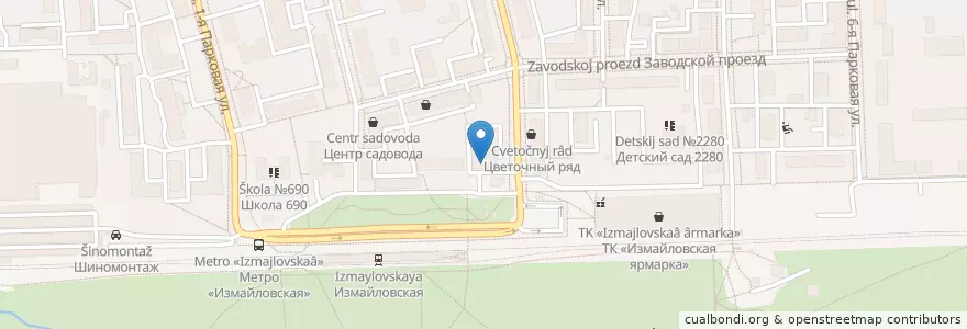 Mapa de ubicacion de Sberbank en Russia, Central Federal District, Moscow, Eastern Administrative Okrug, Izmaylovo District.