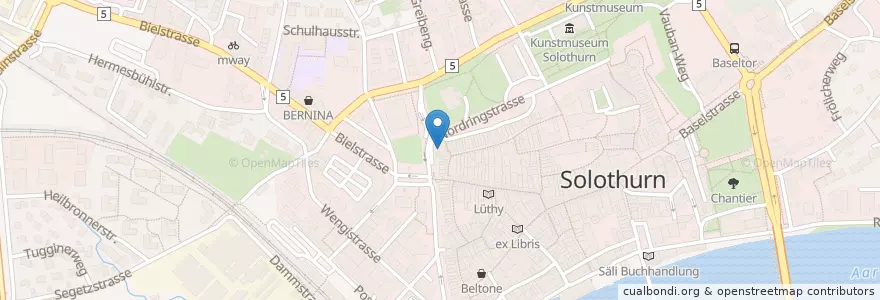 Mapa de ubicacion de Kulturm en Suíça, Solothurn, Amtei Solothurn-Lebern, Bezirk Solothurn, Solothurn.