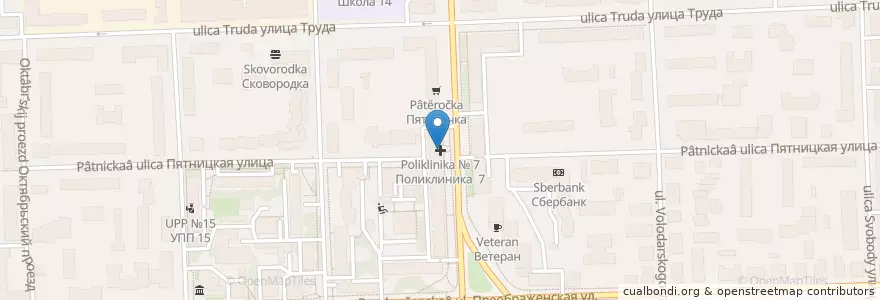 Mapa de ubicacion de Поликлиника № 7 en روسيا, Приволжский Федеральный Округ, أوبلاست كيروف, Городской Округ Киров.