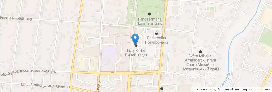 Mapa de ubicacion de Лицей Кадет en Russland, Föderationskreis Südrussland, Region Krasnodar, Rajon Krymsk, Крымское Городское Поселение.