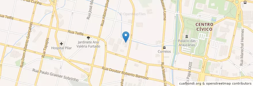 Mapa de ubicacion de Bombeiros - 7 Grupamento en 巴西, 南部, 巴拉那, Região Geográfica Intermediária De Curitiba, Região Metropolitana De Curitiba, Microrregião De Curitiba, 库里蒂巴.