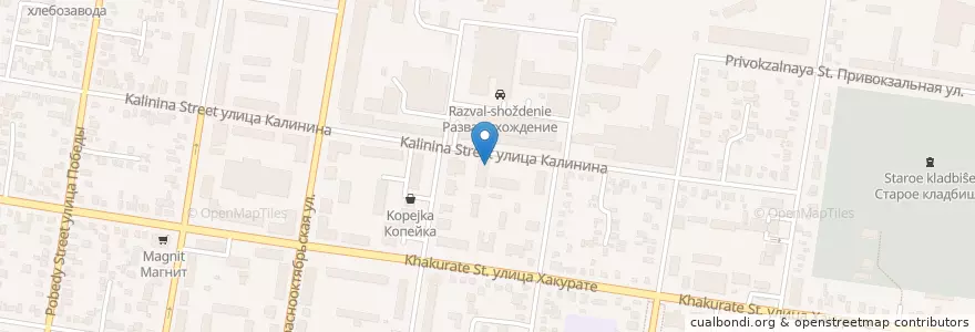 Mapa de ubicacion de Городская поликлиника №3 en روسيا, منطقة فيدرالية جنوبية, منطقة كراسنودار, Адыгея, Городской Округ Майкоп.