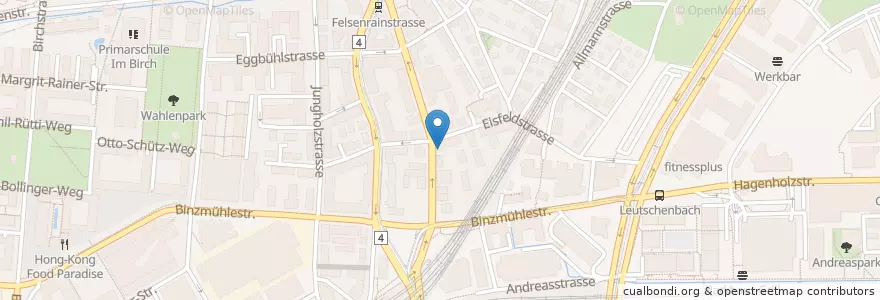 Mapa de ubicacion de Pizza Pirata Kurier en Schweiz, Zürich, Bezirk Zürich, Zürich.