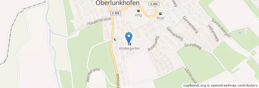 Mapa de ubicacion de Kindergarten en Suíça, Aargau, Bezirk Bremgarten, Oberlunkhofen.