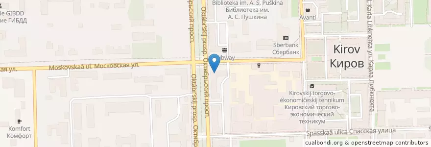 Mapa de ubicacion de Горница en Rusia, Приволжский Федеральный Округ, Óblast De Kírov, Городской Округ Киров.