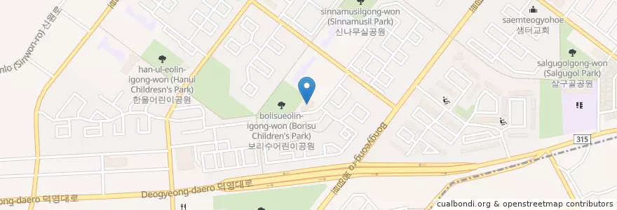 Mapa de ubicacion de 주공예능어린이집 en کره جنوبی, گیونگی-دو, 수원시, 영통구.