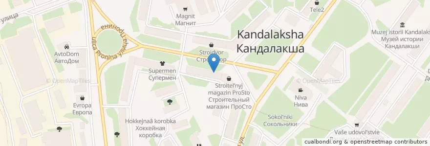 Mapa de ubicacion de Суши бар en Rusia, Северо-Западный Федеральный Округ, Óblast De Múrmansk, Кандалакшский Район, Городское Поселение Кандалакша.