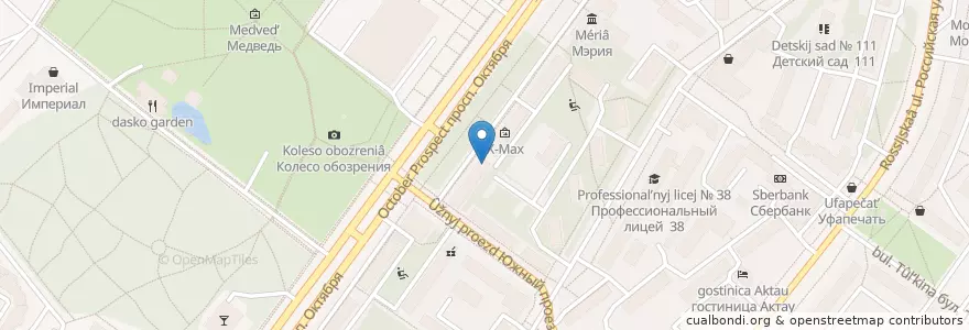 Mapa de ubicacion de АФ Банк en Россия, Приволжский Федеральный Округ, Башкортостан, Городской Округ Уфа.