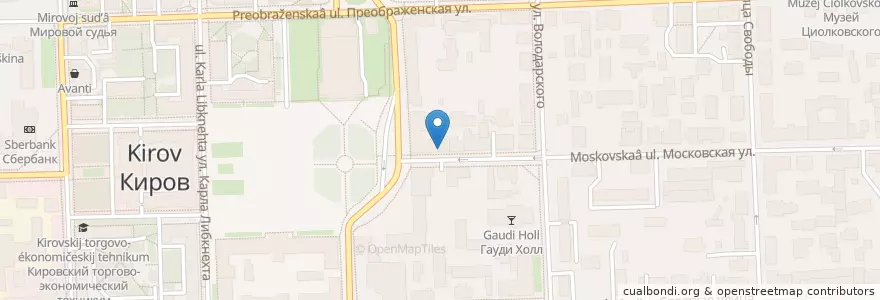 Mapa de ubicacion de Вятская православная гимназия en Rusia, Приволжский Федеральный Округ, Óblast De Kírov, Городской Округ Киров.