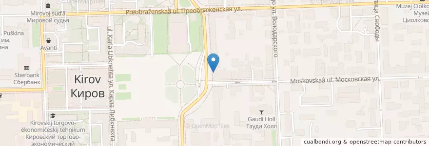 Mapa de ubicacion de Школа № 22 en Rusia, Приволжский Федеральный Округ, Óblast De Kírov, Городской Округ Киров.