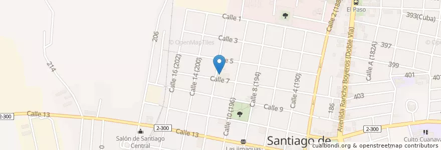 Mapa de ubicacion de Policlínico Santiago de las Vegas en キューバ, La Habana, Boyeros.