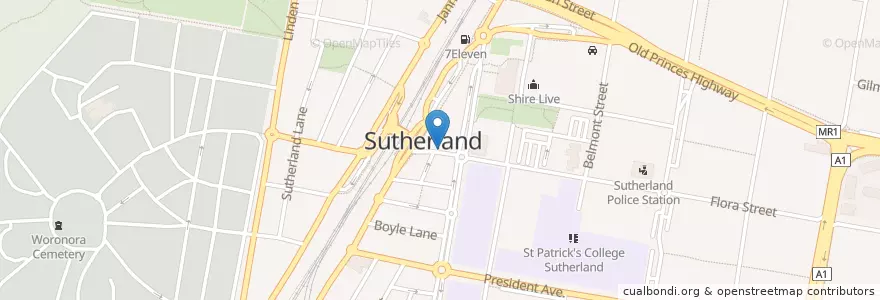 Mapa de ubicacion de White Horse Cafe en أستراليا, نيوساوث ويلز, Sutherland Shire Council, Sydney.