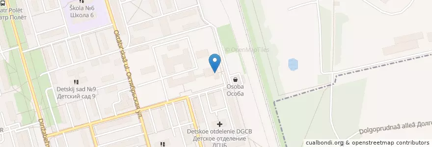 Mapa de ubicacion de Долгопрудненская городская поликлиника №1 en Russia, Distretto Federale Centrale, Oblast' Di Mosca, Городской Округ Долгопрудный.