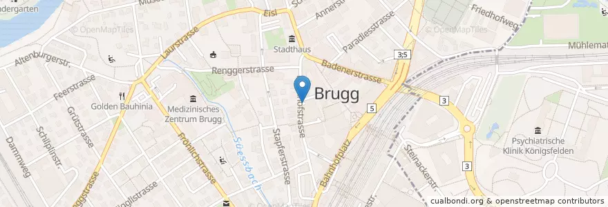Mapa de ubicacion de Vögele en Svizzera, Argovia, Bezirk Brugg, Brugg.