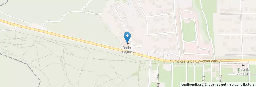 Mapa de ubicacion de Родник en Rusland, Centraal Federaal District, Oblast Koersk, Курский Район, Городской Округ Курск.