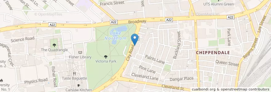 Mapa de ubicacion de Toby's Estate en Australie, Nouvelle Galles Du Sud, Council Of The City Of Sydney, Sydney.