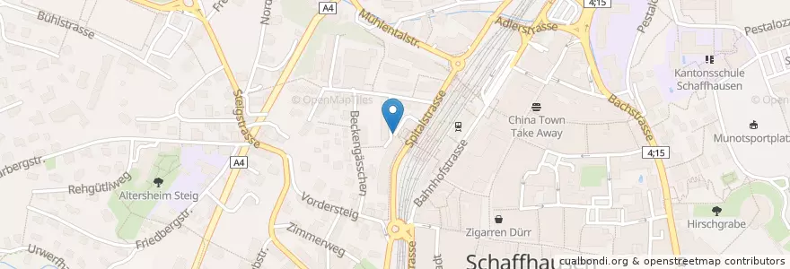 Mapa de ubicacion de Landhaus en Schweiz/Suisse/Svizzera/Svizra, Schaffhausen, Schaffhausen.