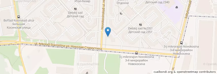 Mapa de ubicacion de Кредит Европа Банк en Россия, Центральный Федеральный Округ, Москва, Восточный Административный Округ, Район Новокосино.