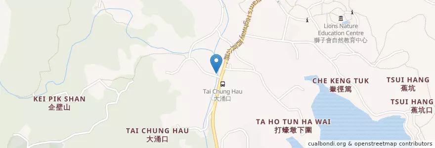 Mapa de ubicacion de 大涌口公廁 Tai Chung Hau Public Toilet en China, Guangdong, Hongkong, New Territories, 西貢區 Sai Kung District.