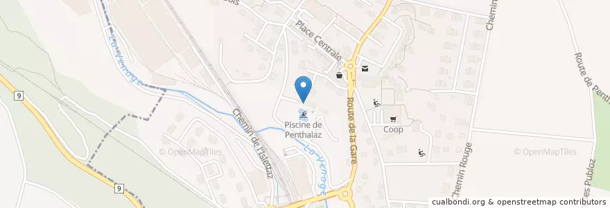 Mapa de ubicacion de La Piscine en Suiza, Valdia, Penthalaz.