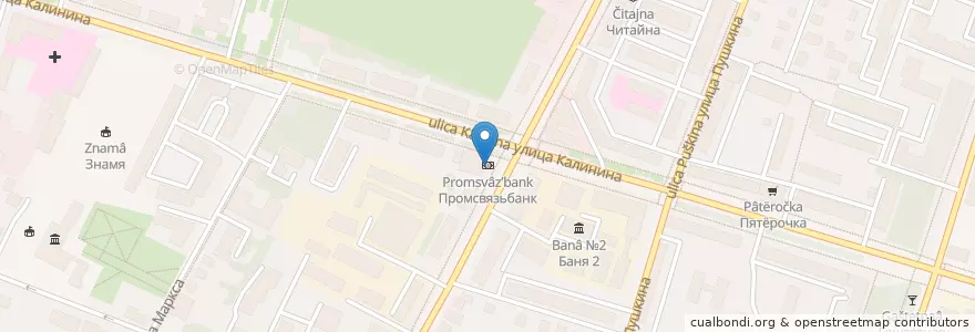 Mapa de ubicacion de Промсвязьбанк en ロシア, 沿ヴォルガ連邦管区, ニジニ・ノヴゴロド州, アルザマス地区, Городской Округ Арзамас.