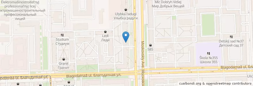 Mapa de ubicacion de Сбербанк en Russland, Föderationskreis Nordwest, Oblast Leningrad, Sankt Petersburg, Moskauer Rajon, Округ Московская Застава.