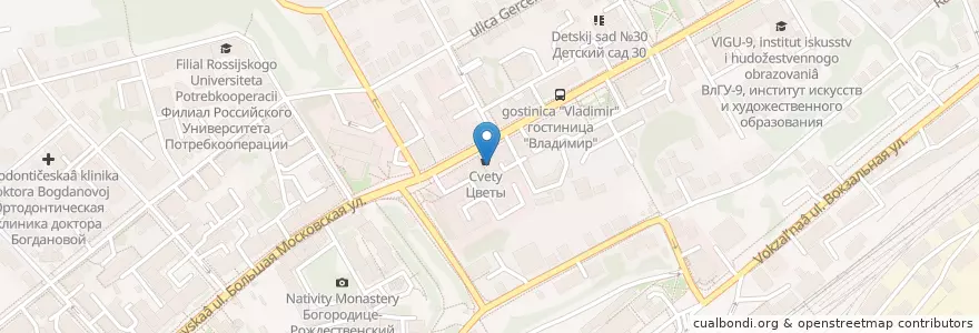 Mapa de ubicacion de Доктор К en Rusland, Centraal Federaal District, Владимирская Область, Городской Округ Владимир.
