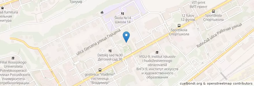 Mapa de ubicacion de Владимирский аграрный колледж en Rusia, Distrito Federal Central, Óblast De Vladímir, Городской Округ Владимир.