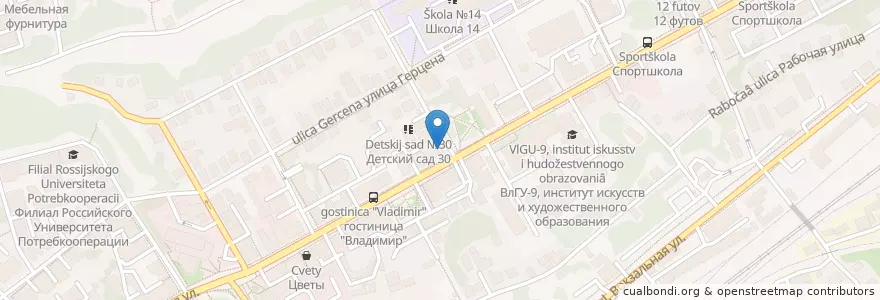 Mapa de ubicacion de Отделение связи №600006 en Russie, District Fédéral Central, Oblast De Vladimir, Городской Округ Владимир.