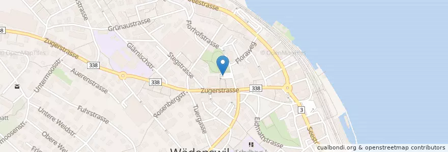 Mapa de ubicacion de Parkhaus Florhof en Suisse, Zurich, Bezirk Horgen, Wädenswil.