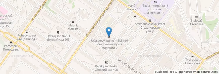 Mapa de ubicacion de Участковый пункт милиции №9 en روسيا, منطقة فيدرالية أورالية, أوبلاست سفردلوفسك, بلدية يكاترينبورغ.
