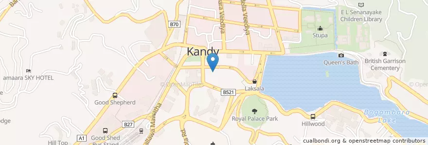 Mapa de ubicacion de D.S Senanayake Memorial Library en Sri Lanka, Central Province, Kandy District.