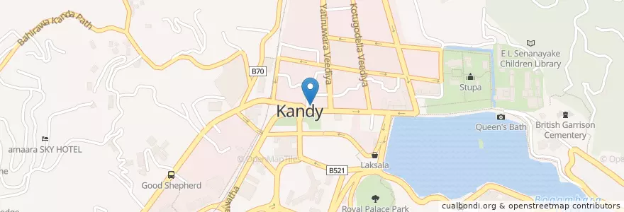 Mapa de ubicacion de Kandy Muslim Hotel en Seri-Lanca, මධ්‍යම පළාත, මහනුවර දිස්ත්‍රික්කය.