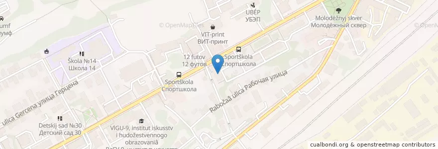 Mapa de ubicacion de 1000 и одна ночь en Rusia, Distrito Federal Central, Óblast De Vladímir, Городской Округ Владимир.