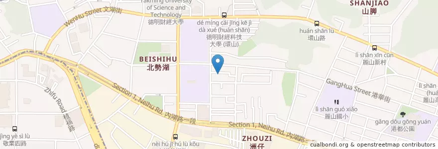 Mapa de ubicacion de 金玉堂小吃店 en 台湾, 新北市, 台北市, 内湖区.
