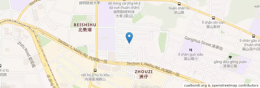 Mapa de ubicacion de 牛耳牛肉麵 en تایوان, 新北市, تایپه, 內湖區.