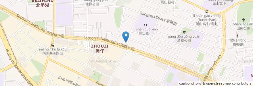 Mapa de ubicacion de 山東餃子館 en Taiwan, Nuova Taipei, Taipei, Distretto Di Neihu.